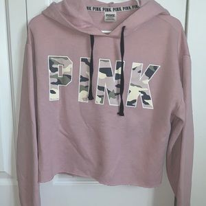 pink small cropped hoodie